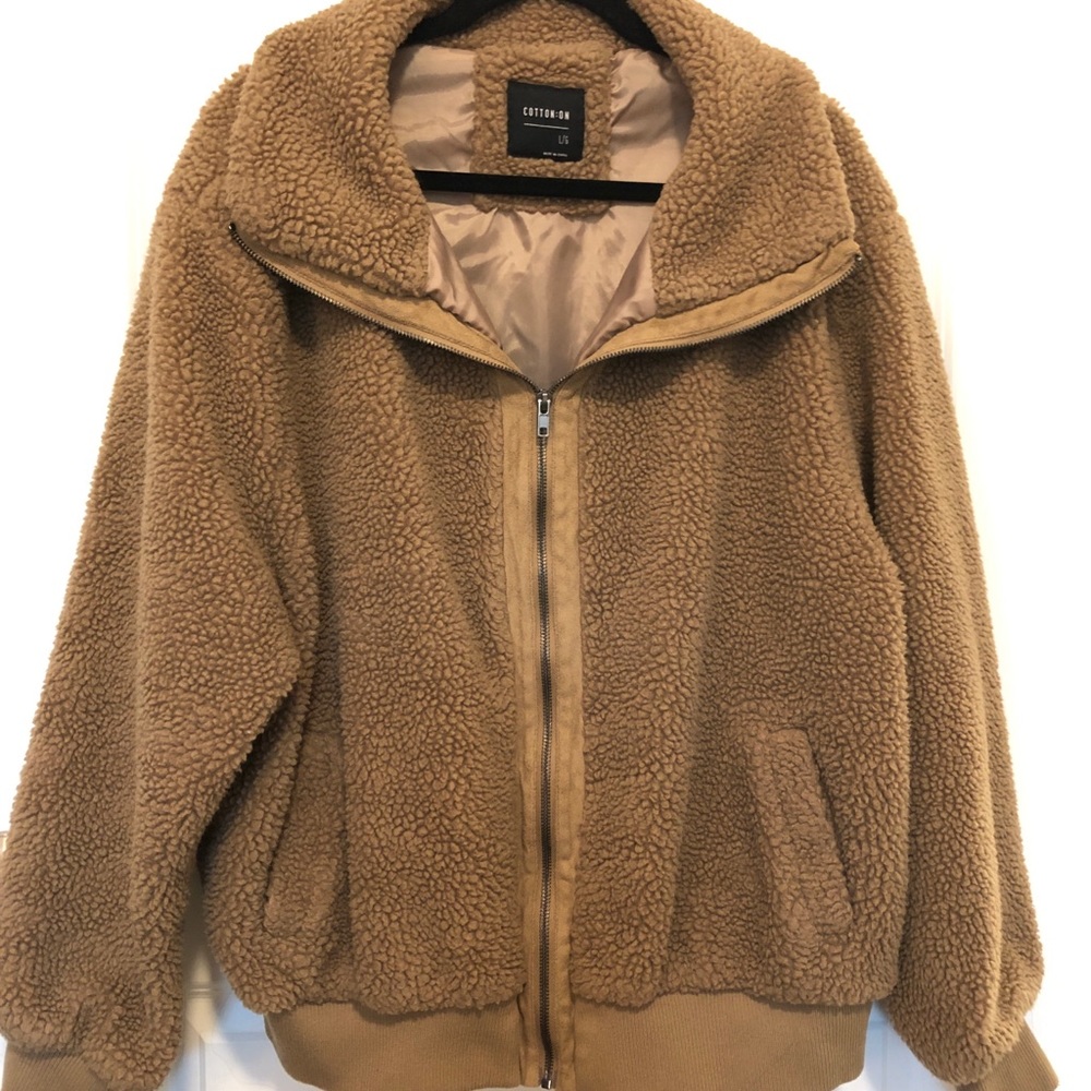Cotton On Large Tan Teddy Coat